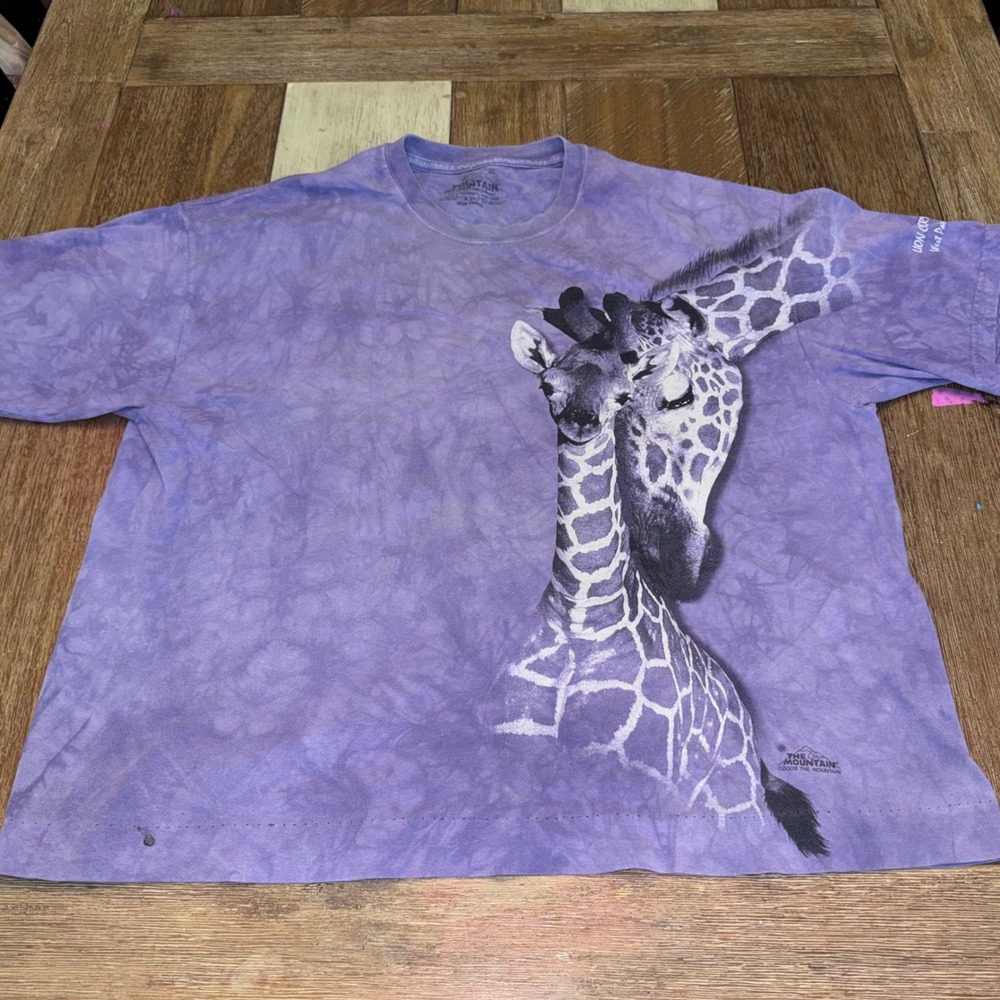 The Mountain T-Shirt Mens XL Purple Excellent Giraffe Tie Dye 2009 Graphic Tee